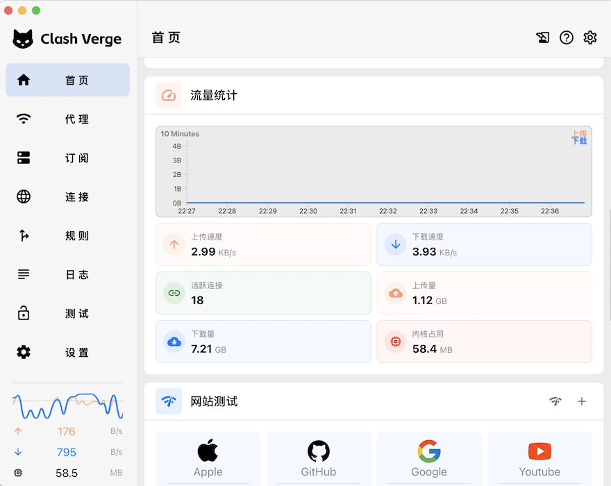 Clash Verge 桌面客户端水彩风格界面预览